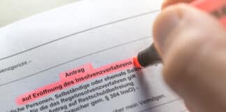 application to open insolvency proceedings due to insolvency in german
